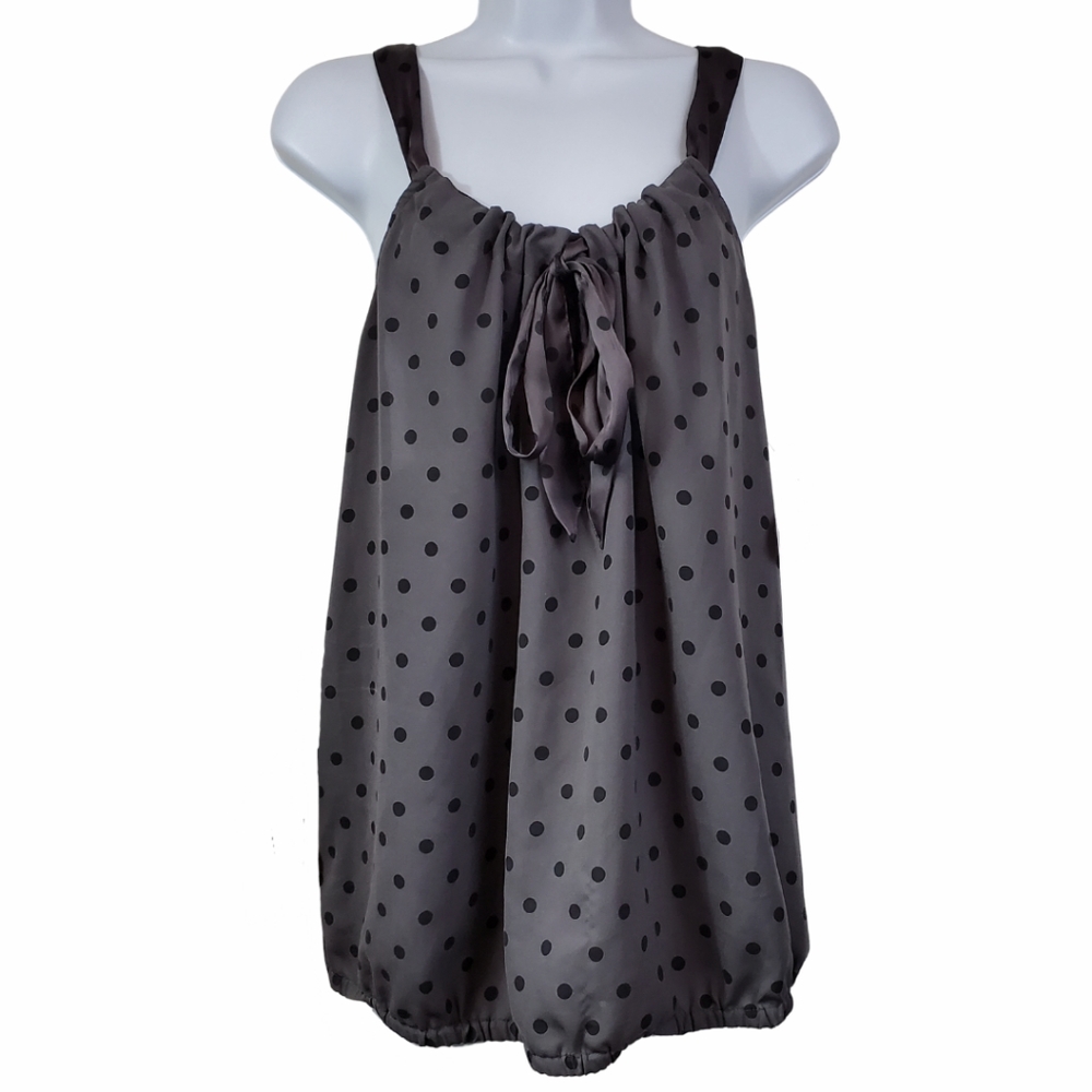 American Eagle Outfitters Gray Polka Dot Tank Top